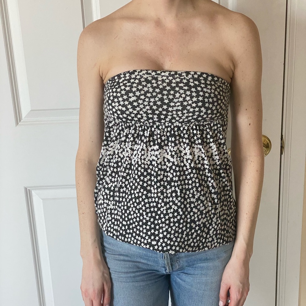 Free People Strapless B&W Top XS